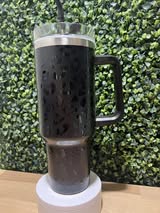 40oz Black Cheetah Tumbler