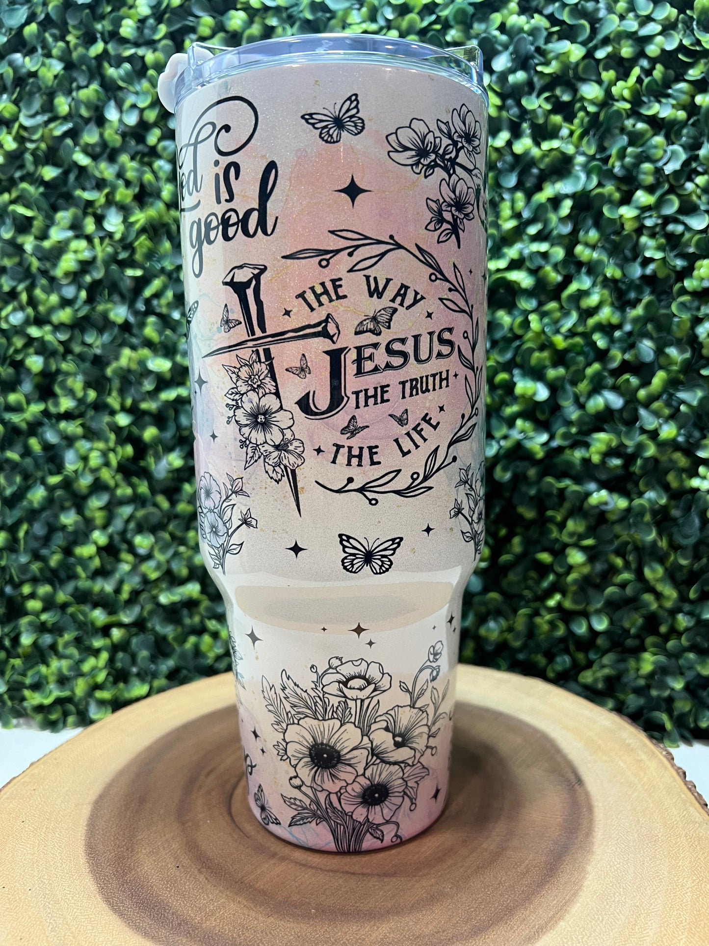 40oz Faith Inspired Holographic Tumbler