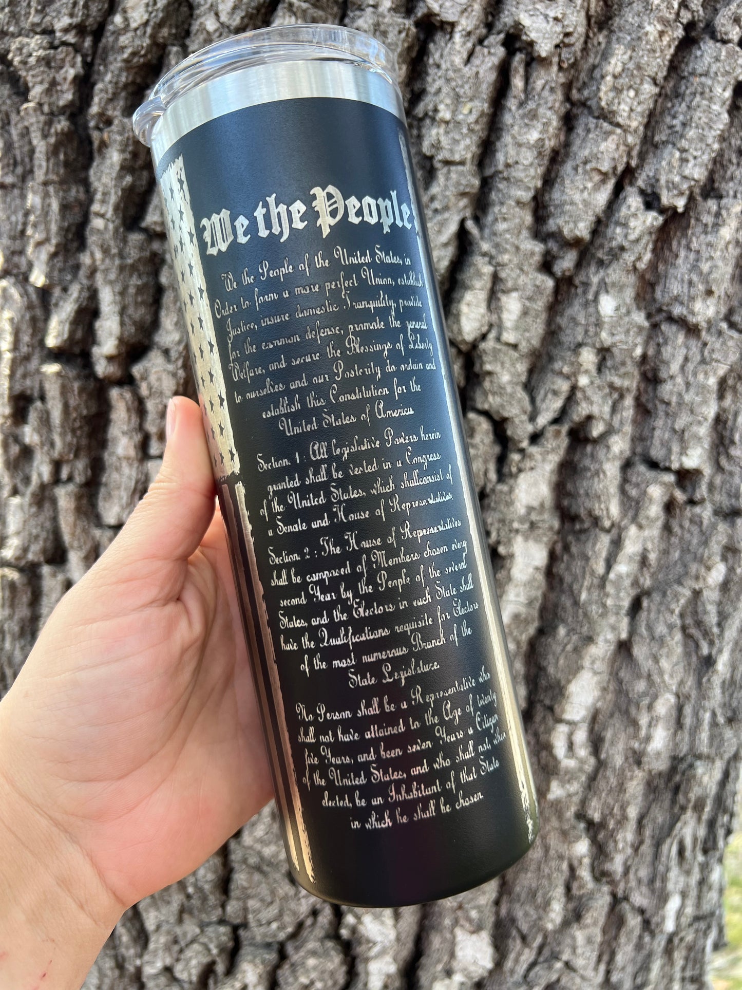 20oz Laser Engraved Tumbler - We The People
