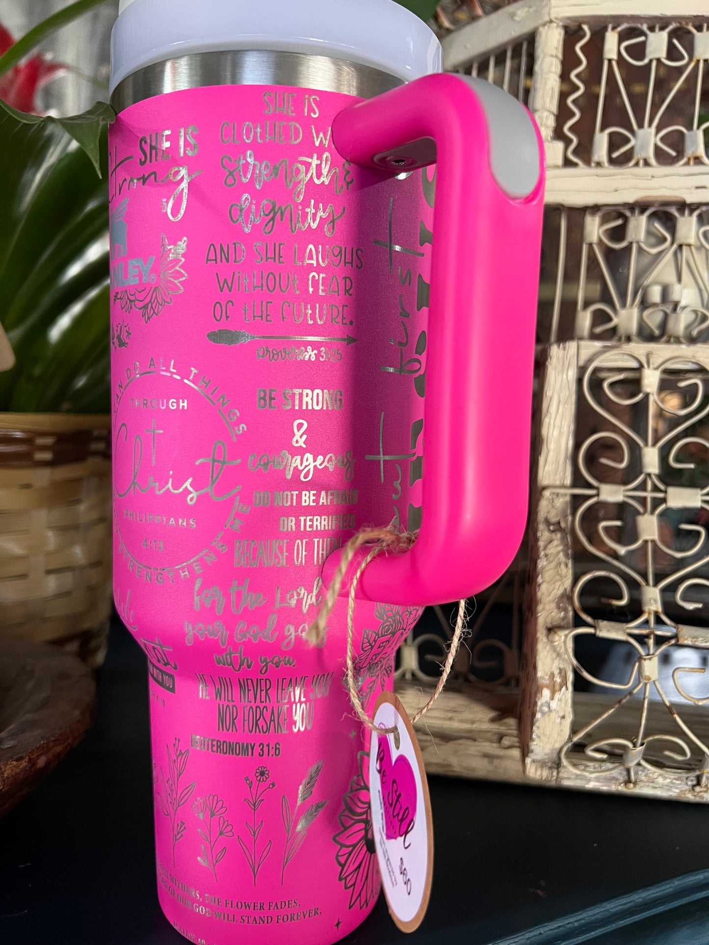 40oz Pink Faith Inspired Tumbler