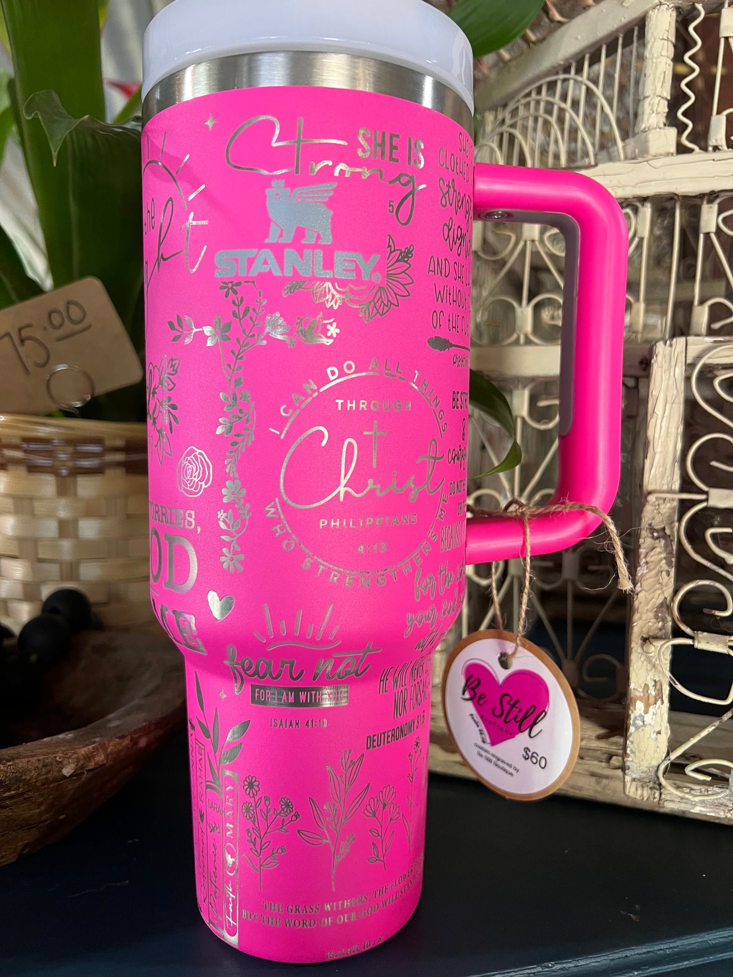 40oz Pink Faith Inspired Tumbler