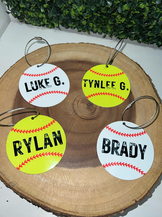 Custom Baseball & Softball Bag Tags – Personalized Name Tags for Players